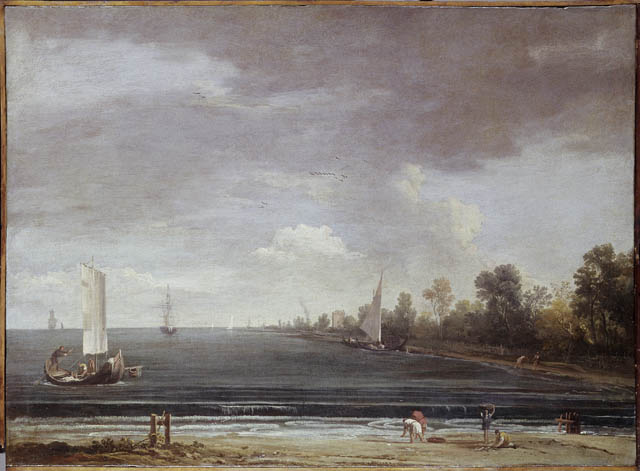 Anonimo — Canal Giovanni Antonio - sec. XVIII - Marina con barche e raccoglitori di telline — insieme